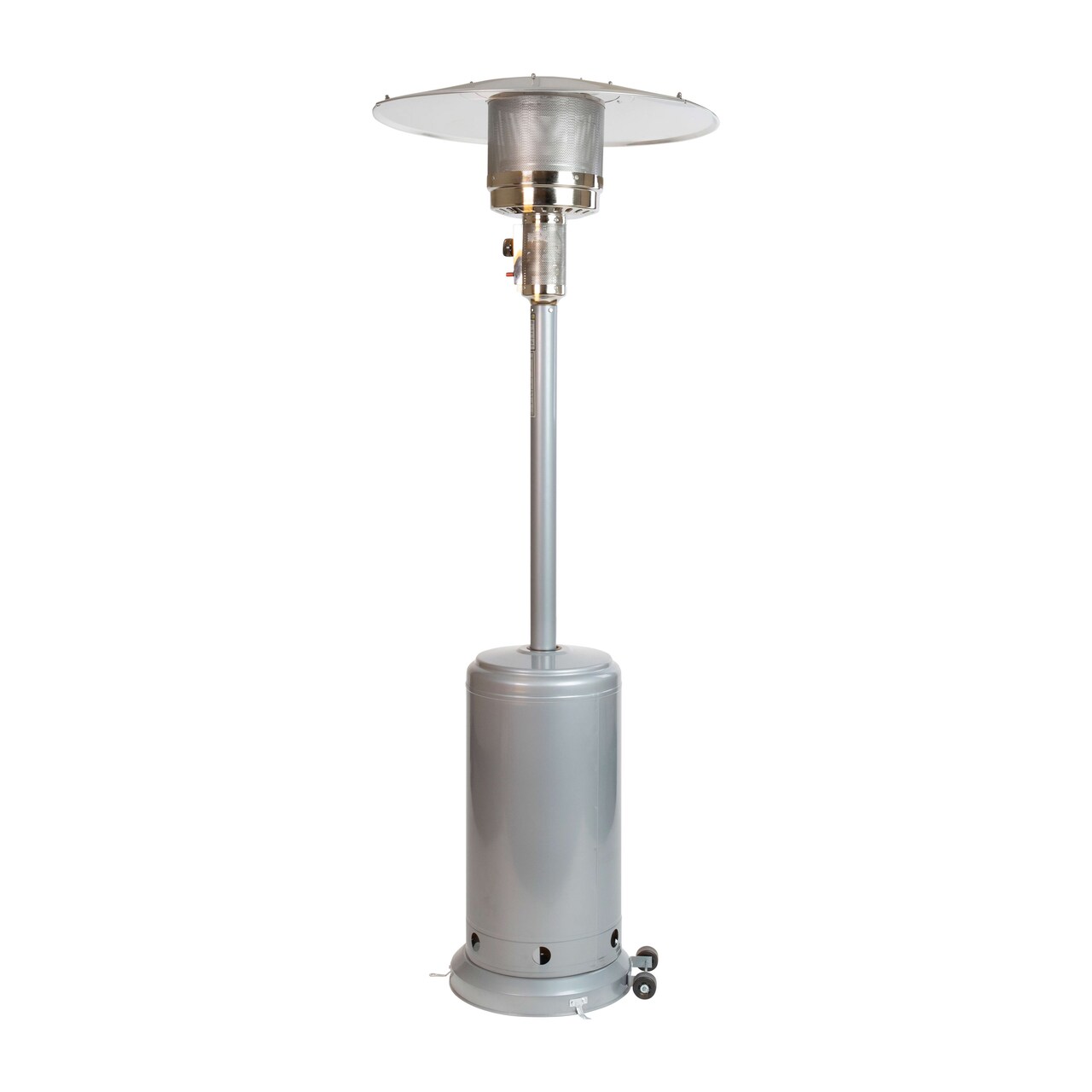 Merrick Lane Stainless Steel 7.5' Tall 40,000 BTU Outdoor Propane Patio Heater with Wheels